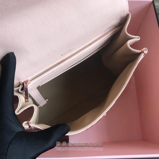 DELVAUX女包 2019春夏最新色 專櫃原廠皮 德爾沃女手提包 DV0028裸粉玫瑰金 中號 Delvaux單肩斜挎包  fcs1162